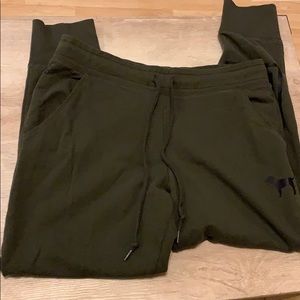 VS PINK army green sweat pants